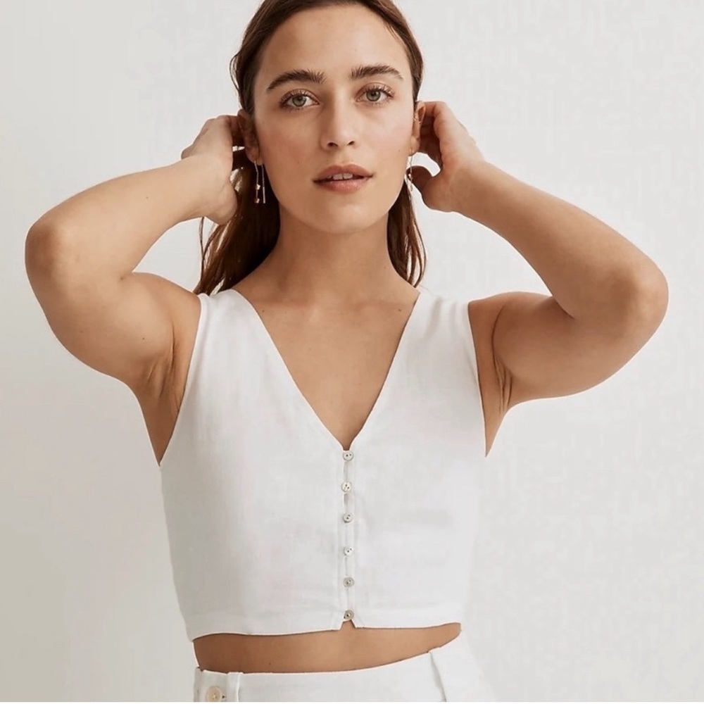 Madewell Cropped Vest Linen Top